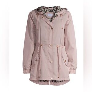 NWOT - Time and Tru Light Pink Utility Jacket with Leopard Lining